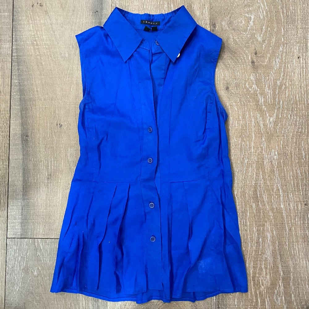 Theory tank top with tie and collar